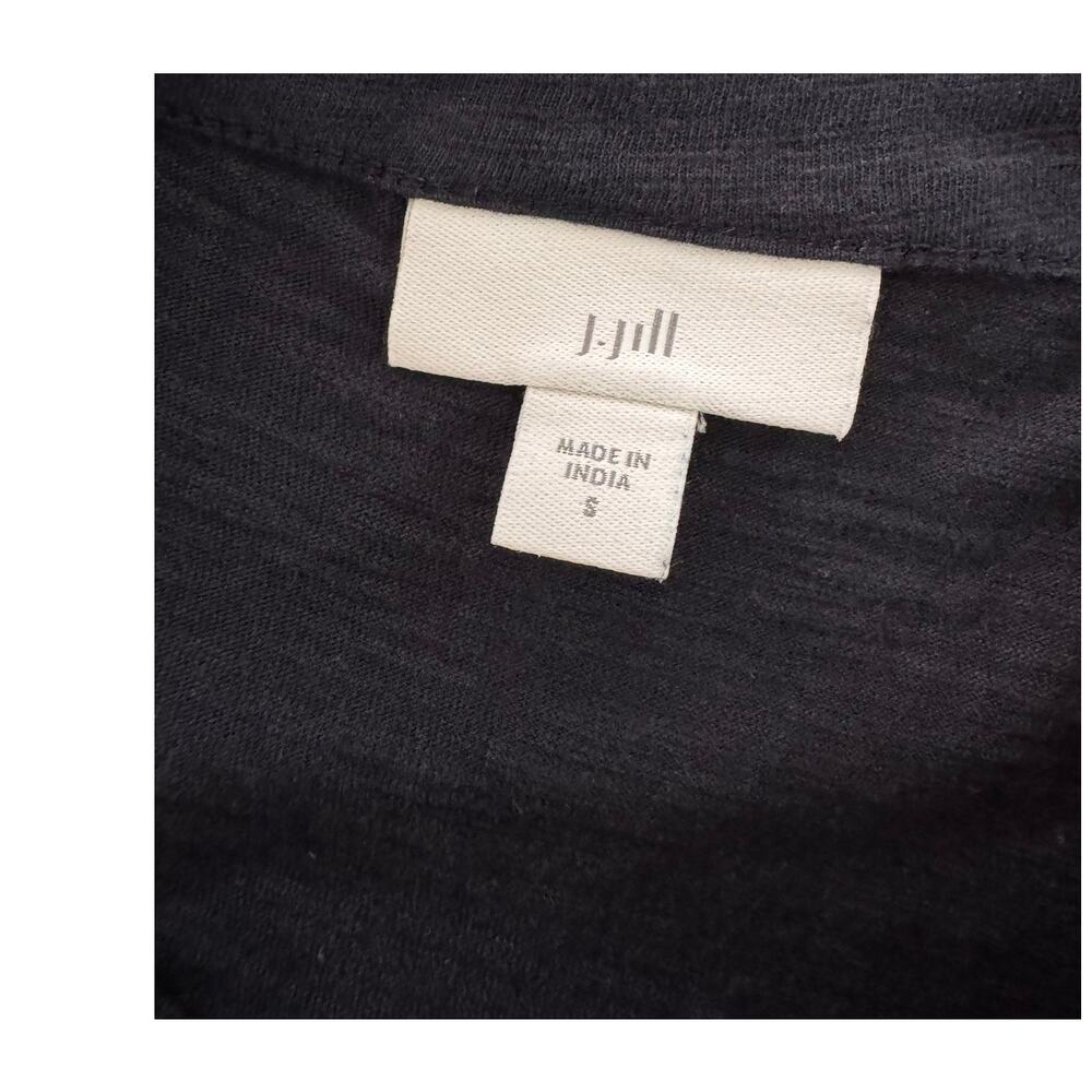 J. Jill Womens Small Navy Blue Square Neck 3/4 Sleeve Top Cotton Tencell Modal - Picture 3 of 10